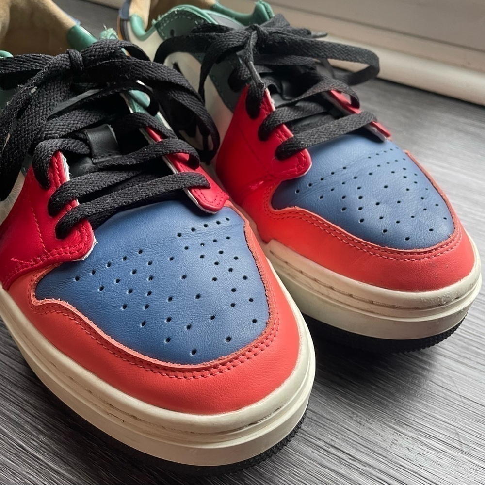 Air Jordan 1 Elevate Low 'Multi-Color' Platform White Red Blue Green 8.5W 7M 7Y - Picture 4 of 10